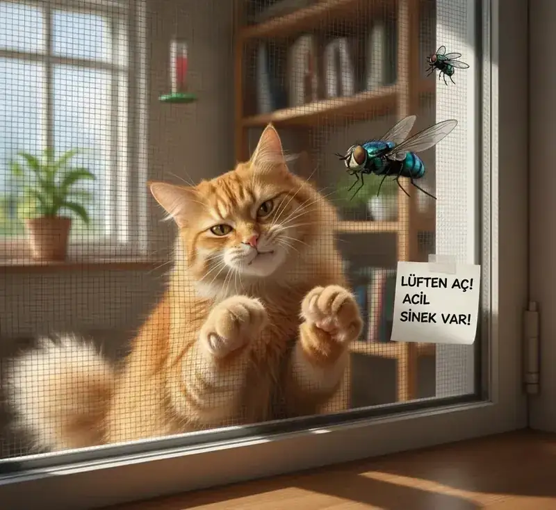 Sineklik — Pet Screen kedi sinekliği — pençe dayanımlı tel (temsilî görsel)