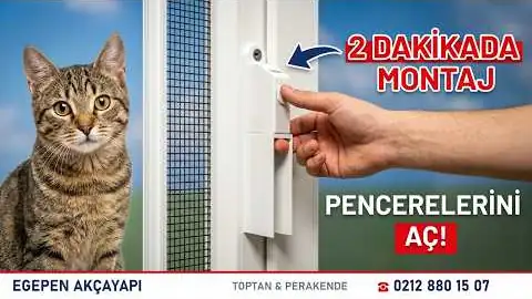 Kedi Sineklik Emniyet Kilidi — Pencere Açık, Kediniz Güvende